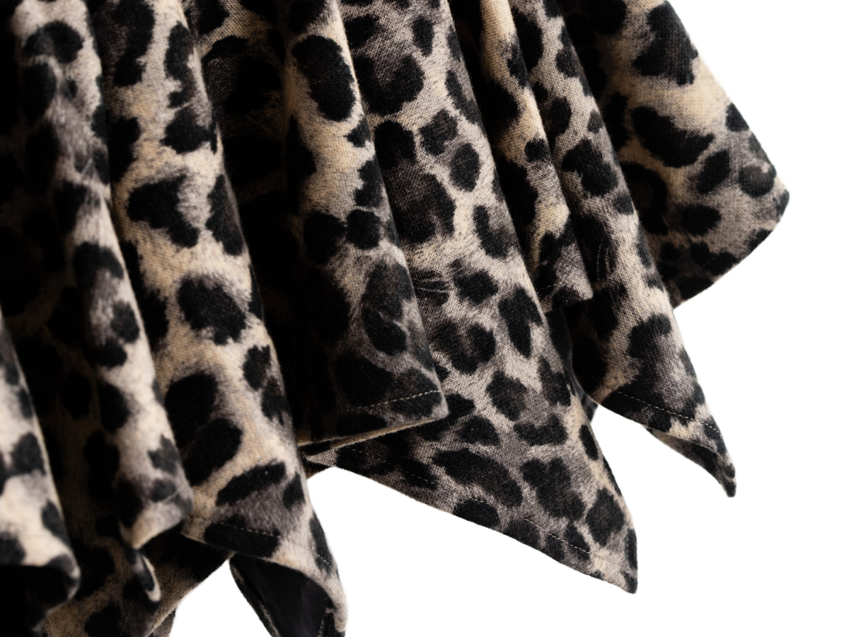 Back view of the leopard print mini skirt