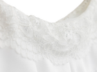 Lace detail on the white bridal mini skirt