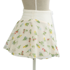 Floral print mini skirt in cream, flared shape on a mannequin