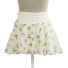 Side view of the cottagecore floral mini skirt