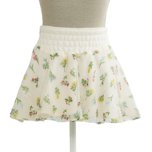 Side view of the cottagecore floral mini skirt