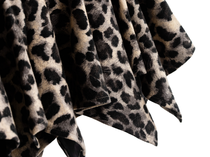 Back view of the leopard print mini skirt
